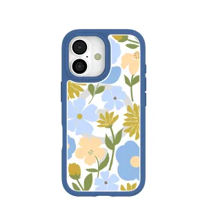 Smooth Shape Transparent Look Clear Blossom Trail iPhone 17 Case With True Blue Ridge (MagSafe included)