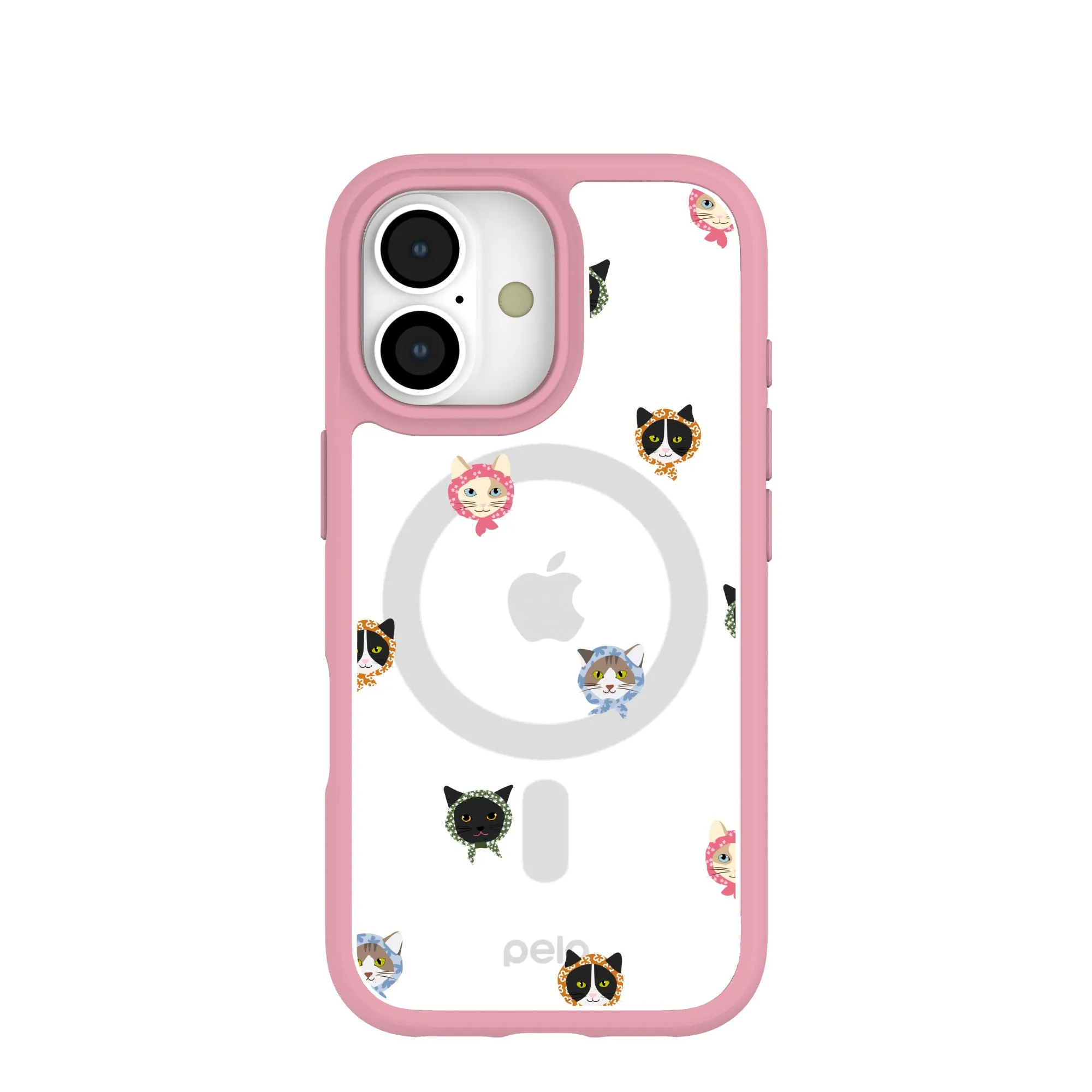 clean design Creative Texture Clear Cat Couture iPhone 17 Case With Petal Pink Ridge (MagSafe included)
