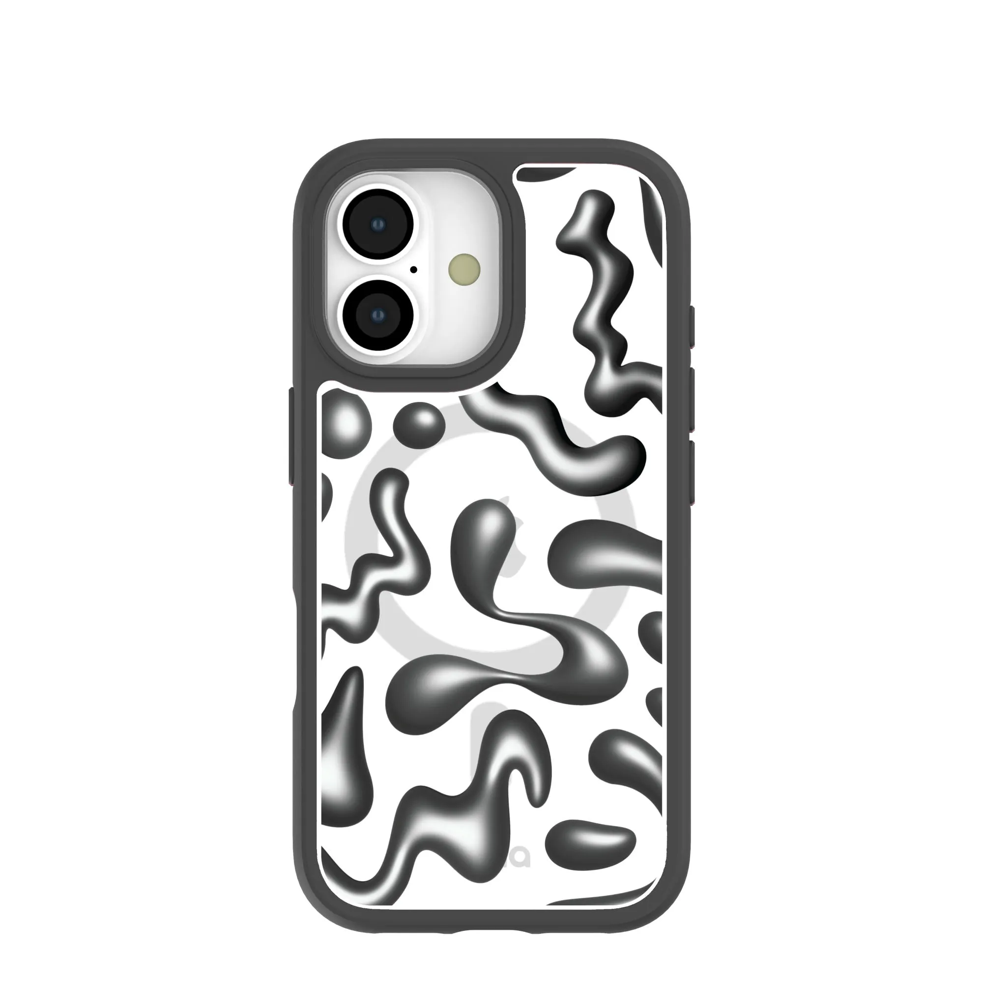 Clear Chrome Doodles iPhone 17 Case With Noir Ridge (MagSafe included) Fashion Forward