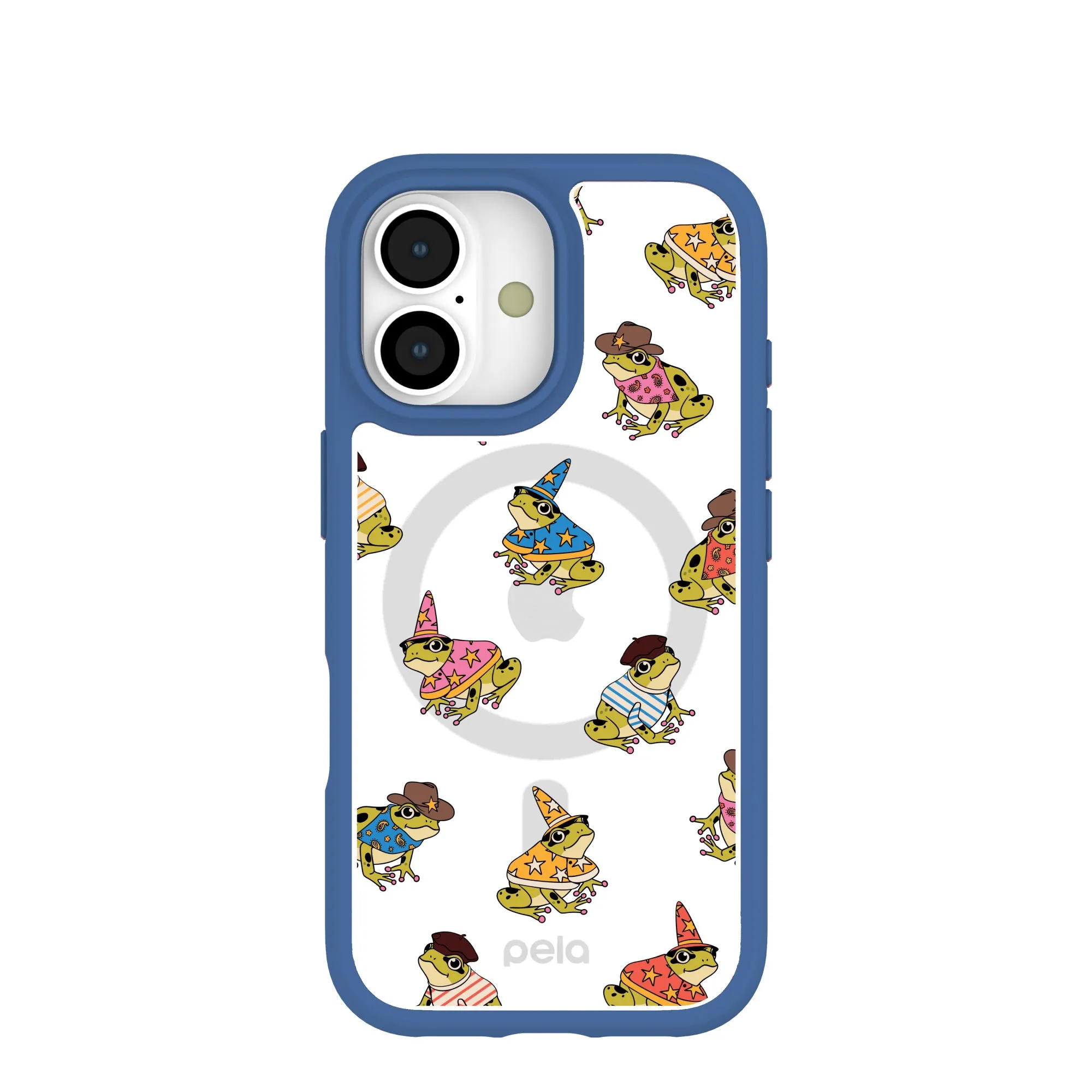 Premium Surface Clear Fancy Frogs iPhone 17 Case With True Blue Ridge (MagSafe included)