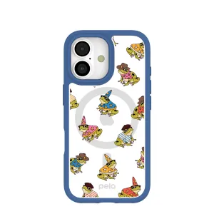 Premium Surface Clear Fancy Frogs iPhone 17 Case With True Blue Ridge (MagSafe included)
