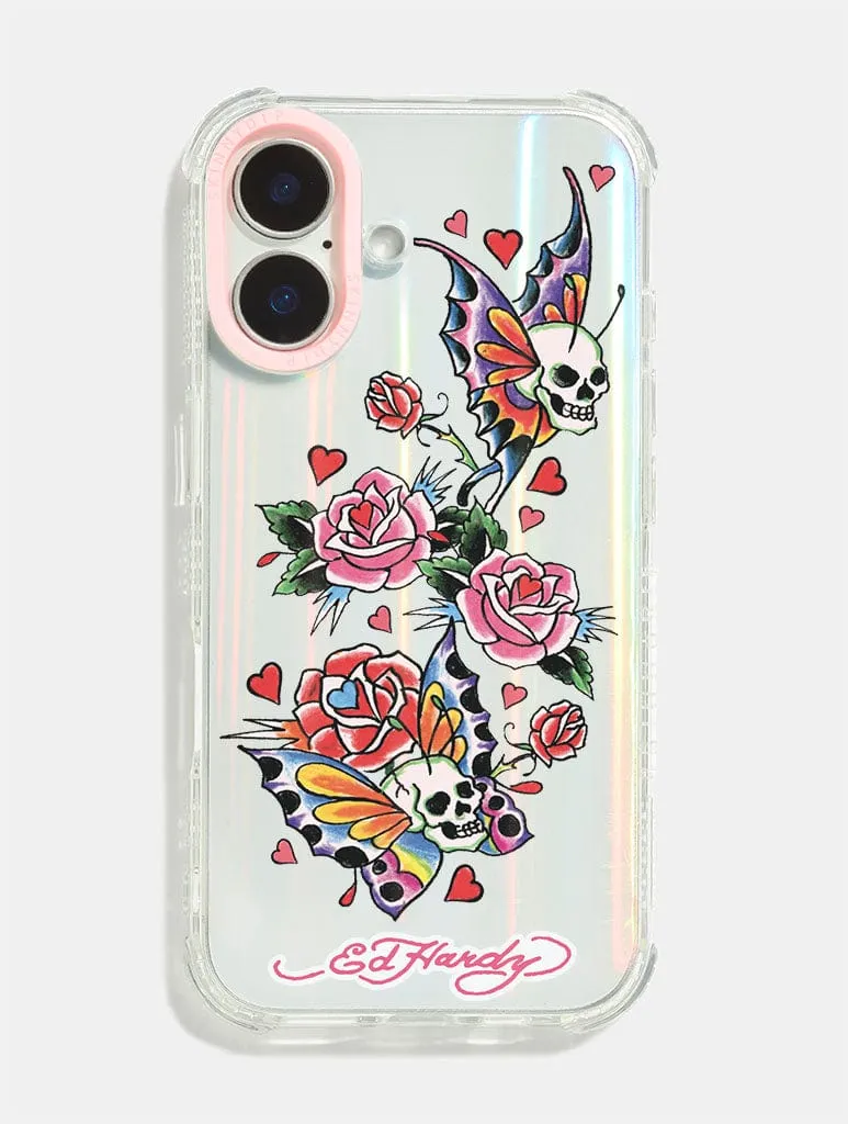 Portable Fit Ed Hardy x Skinnydip Skull & Roses Shock iPhone Case