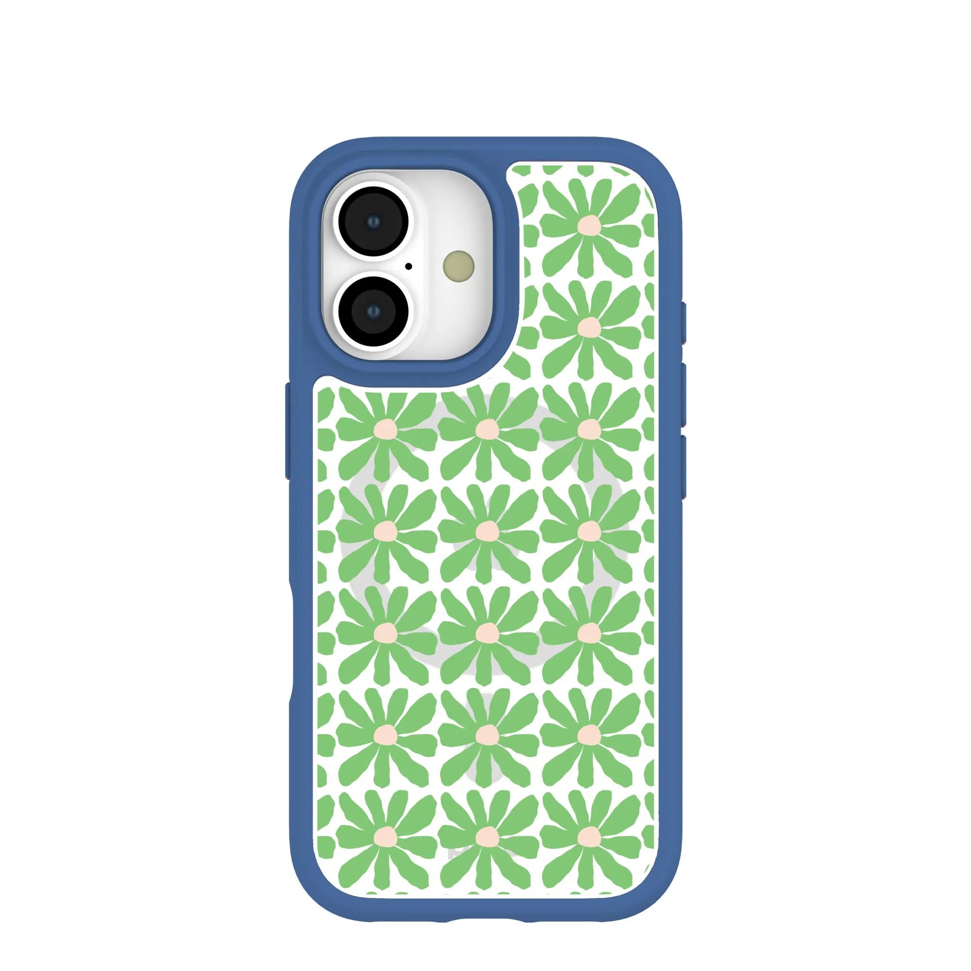 Handy Use Clear Flower Child iPhone 17 Case With True Blue Ridge (MagSafe included)