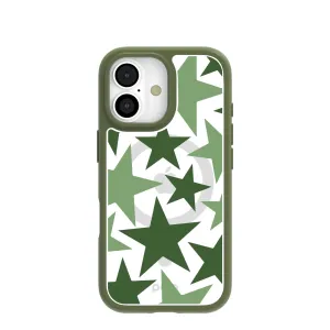 Tough Exterior Trendy Design Clear Green Glow iPhone 17 Case With Forest Floor Ridge (MagSafe included)