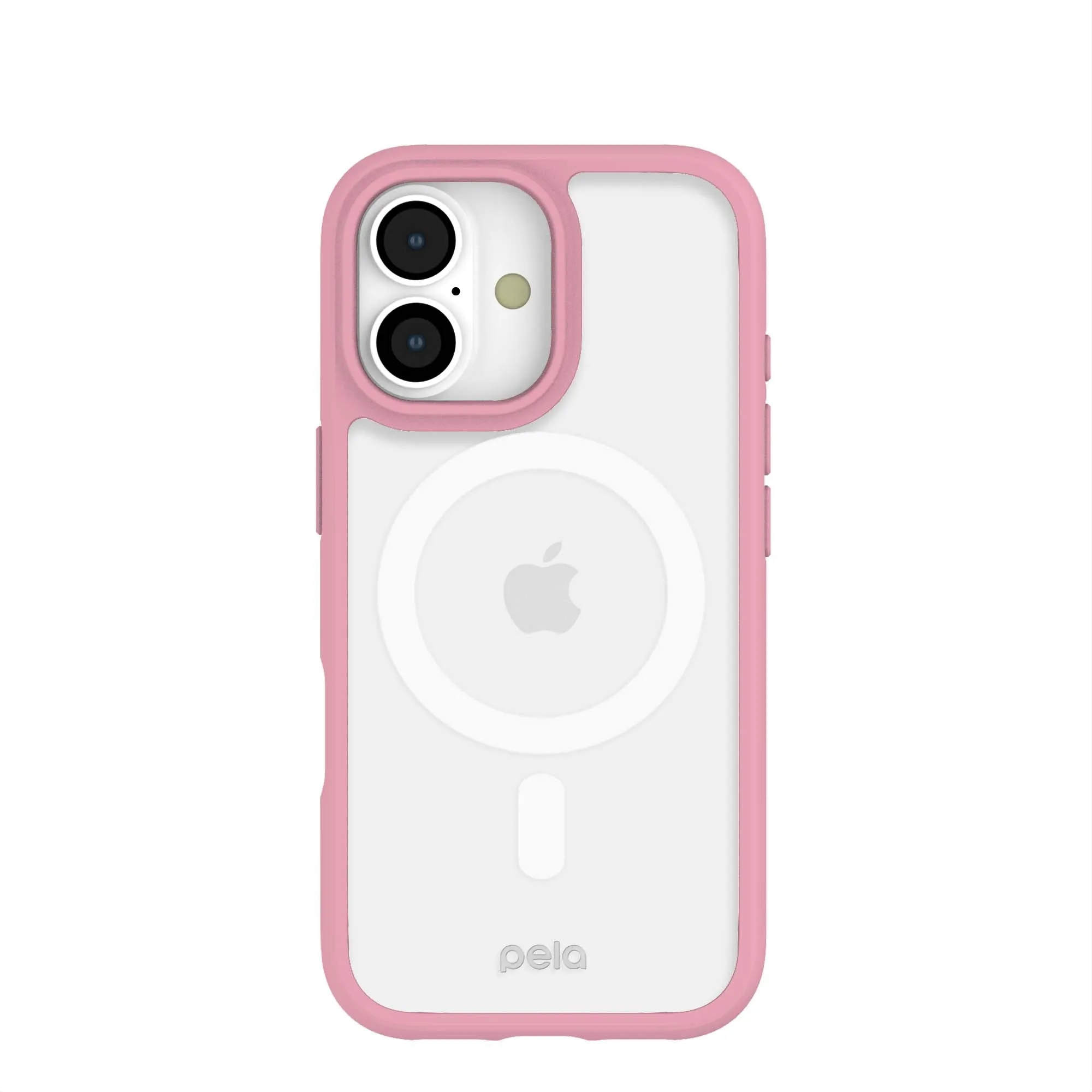 Strong Surface Clear iPhone 17 Case with Petal Pink Ridge (MagSafe Included)
