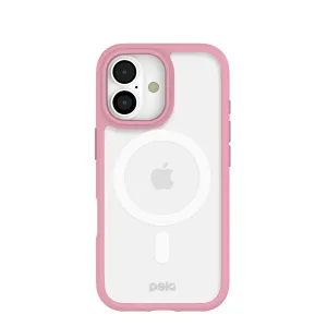Strong Surface Clear iPhone 17 Case with Petal Pink Ridge (MagSafe Included)