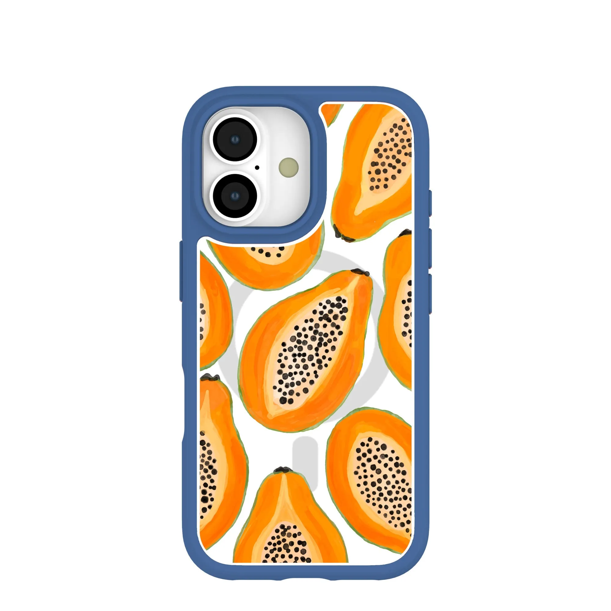 Clear Juicy Papayas iPhone 17 Case With True Blue Ridge (MagSafe included) Comfort Pattern Texture Protective Pattern Texture
