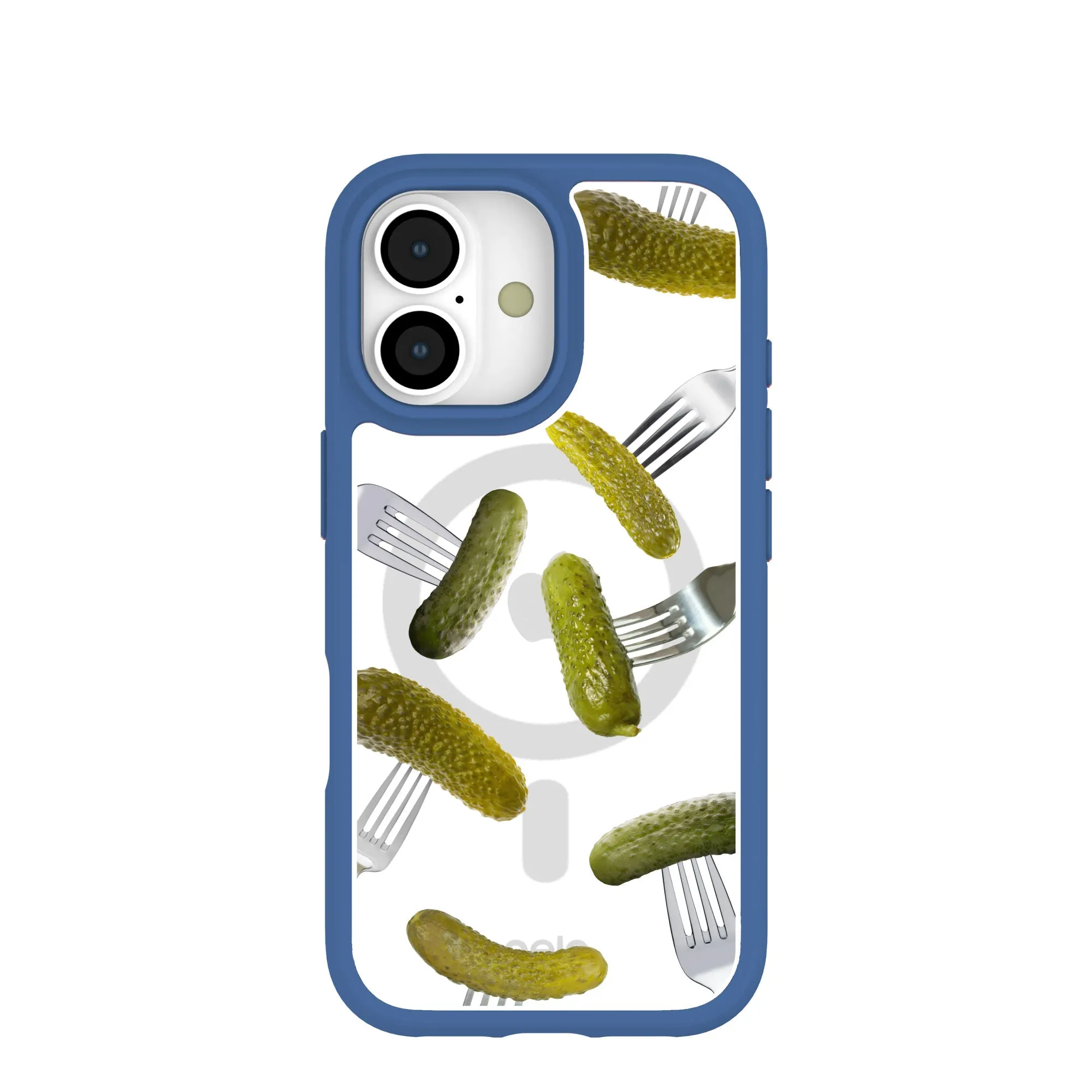 Clear Pickle Party iPhone 17 Case With True Blue Ridge (MagSafe included) Student Friendly Wireless charging