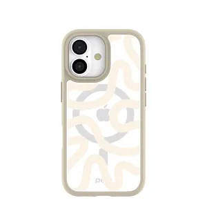 Rugged Frame Design Luxury Finish Clear Sandstone Wiggle iPhone 17 Case With London Fog Ridge (MagSafe included)