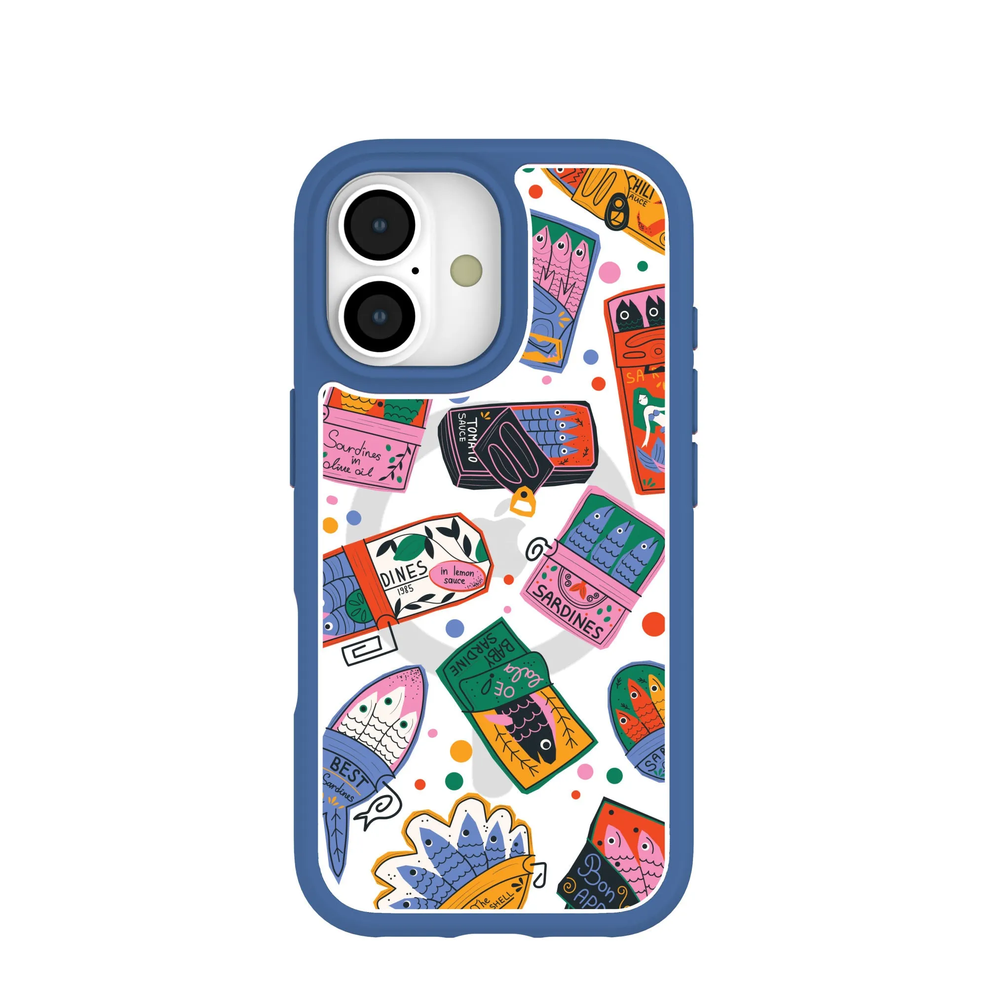 Clear Sardine Cans iPhone 17 Case With True Blue Ridge (MagSafe included) Luxury Grip Hybrid Frame