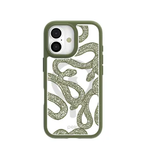 Clear Serpent Sketch iPhone 17 Case With Forest Floor Ridge (MagSafe included) Clean Texture Classic Design