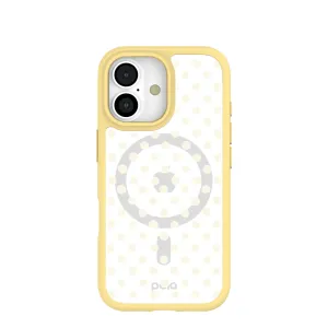Clear Sugar Dots iPhone 17 Case With Sunbeam Ridge (MagSafe included) Lightweight Build Quality Fashionable Texture