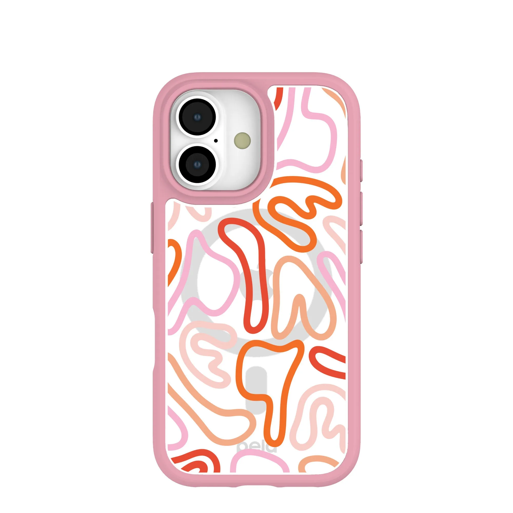 Subtle design Luxury Appeal Clear Sweet Doodles iPhone 17 Case With Petal Pink Ridge (MagSafe included)