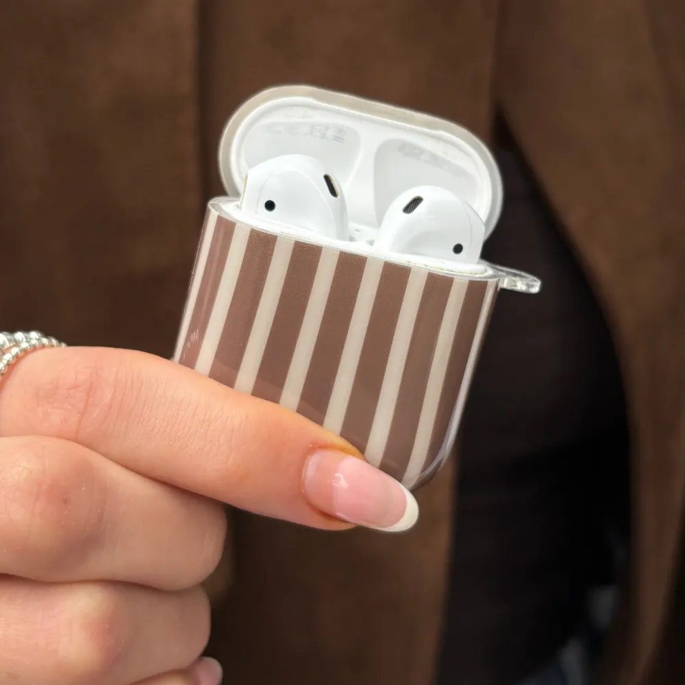 Airpods Case - Chestnut Stripes Soft Compact Organizer portable neon silicone protector