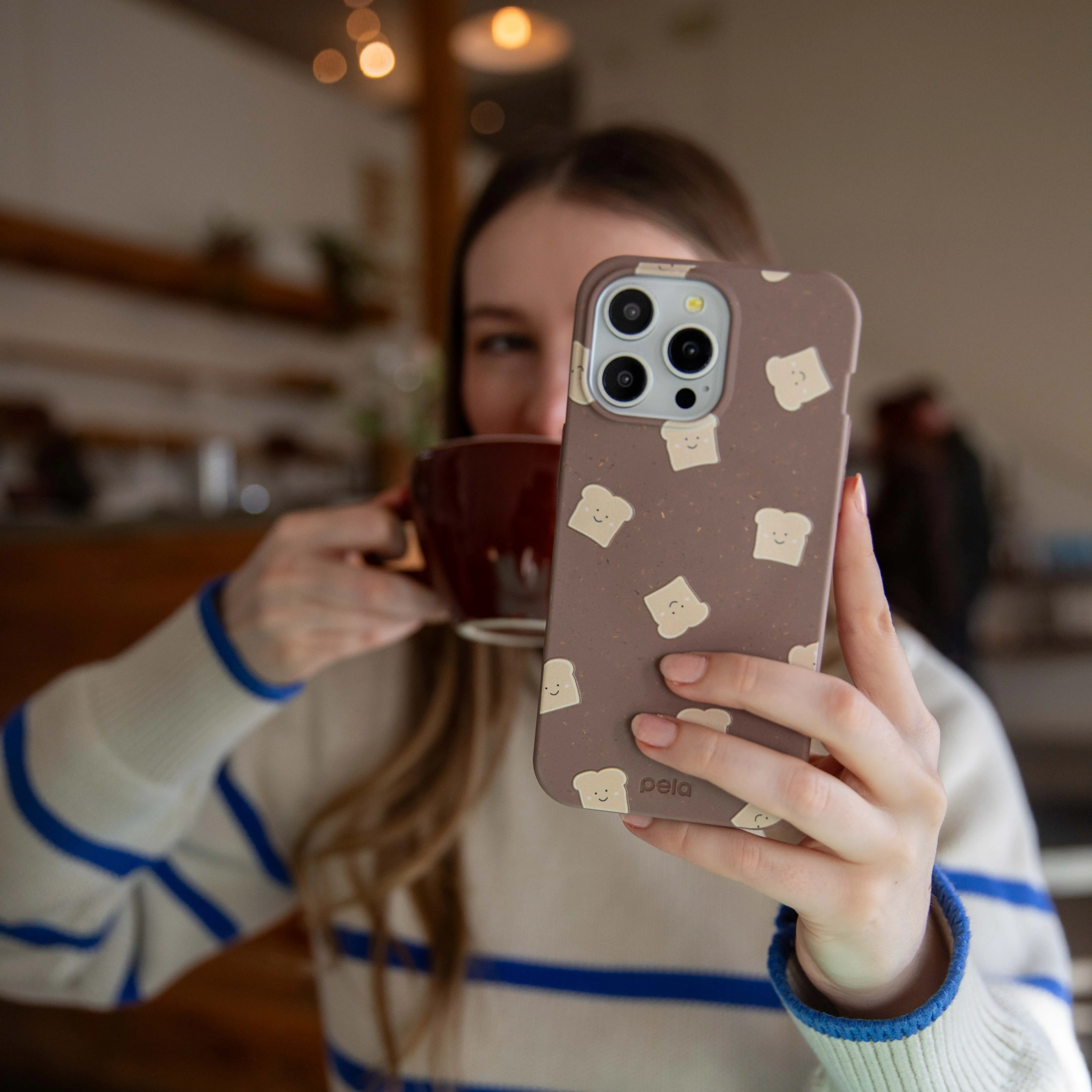 Chocolate Brown Mini Toast iPhone 17 Case Drop Shield Light Touch