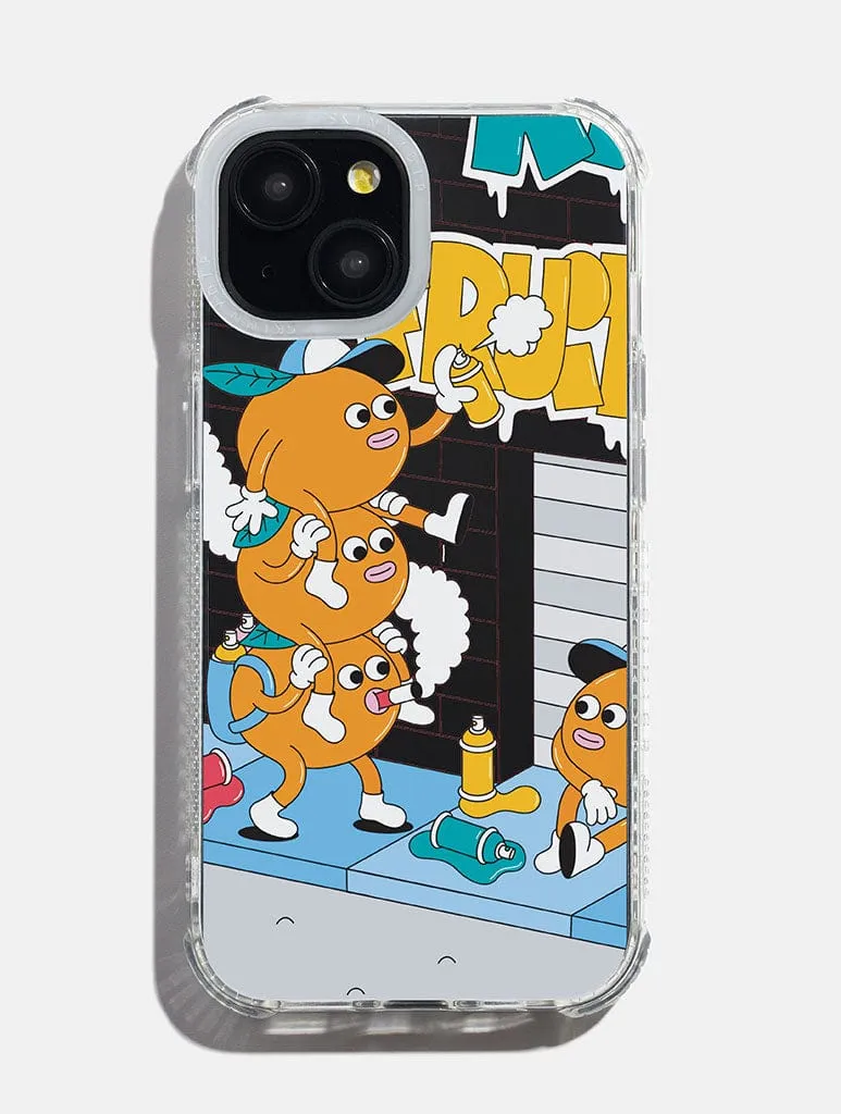 Outdoor Use Dirty Pote x Skinnydip Orange Print Shock iPhone Case