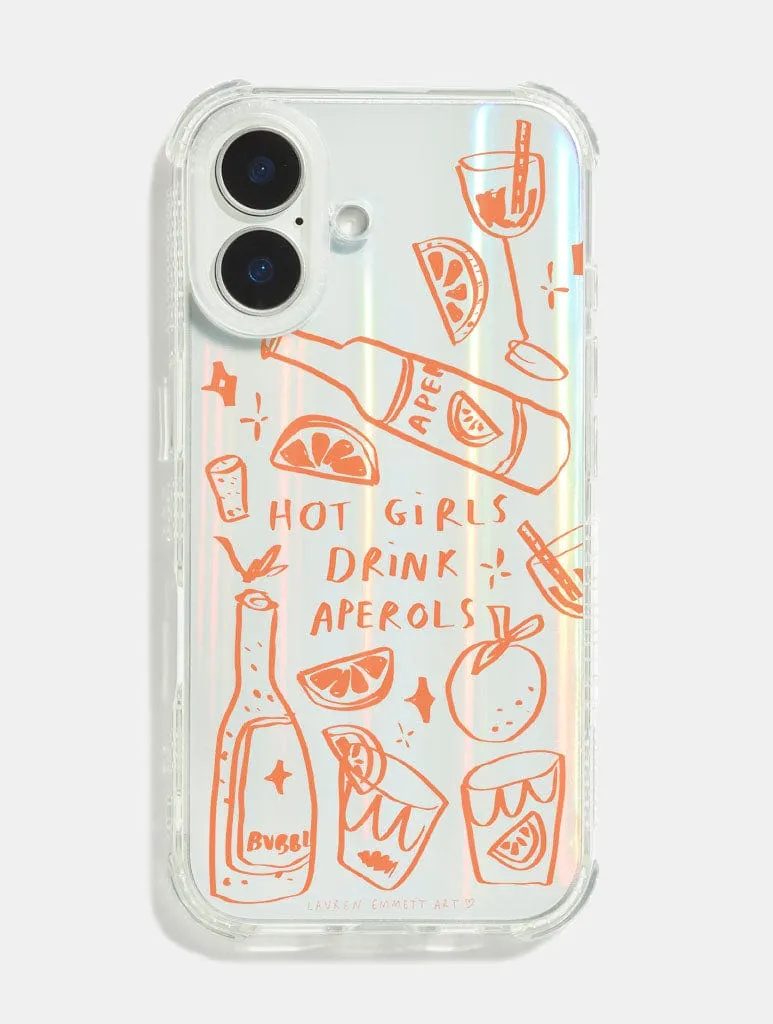 Lauren Emmett x Skinnydip Hot Girls Drink Aperols Shock iPhone Case Comfort Texture Finish