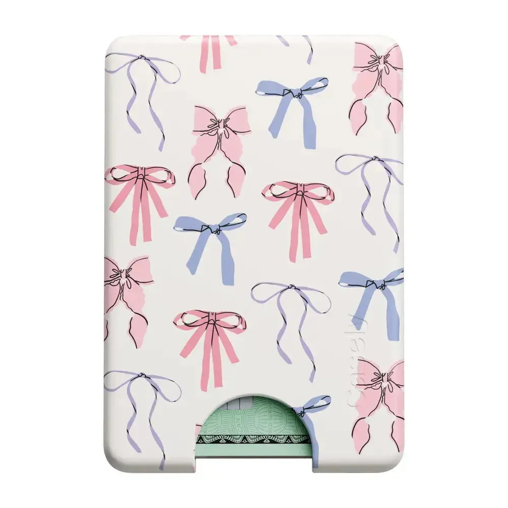 Quick Access Wallet Durable Vegan Organizer Coquette Girlie | Pastel Bows MagWallet