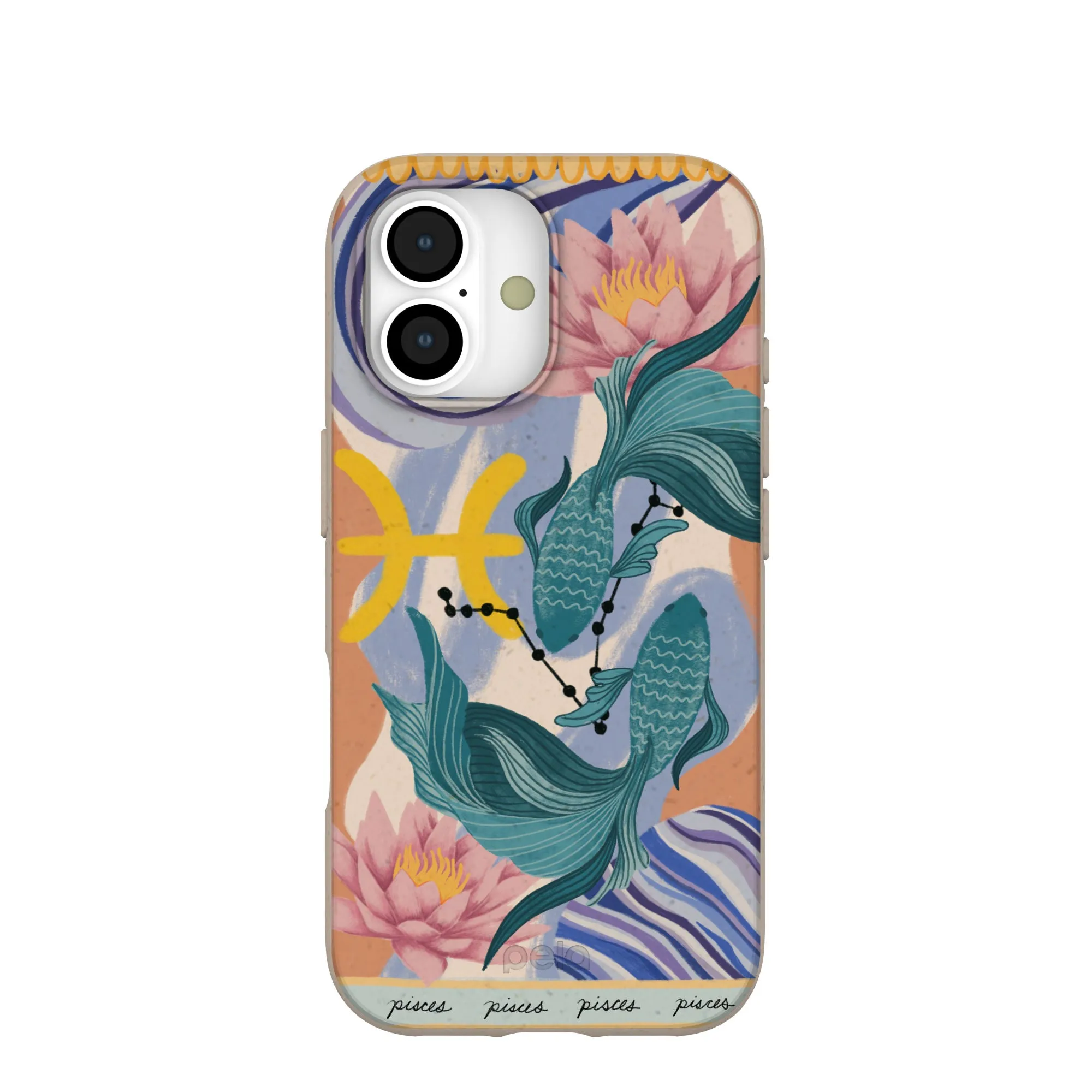 Soft Grip Layer Refined Style Seashell Pisces Fish iPhone 17 Case