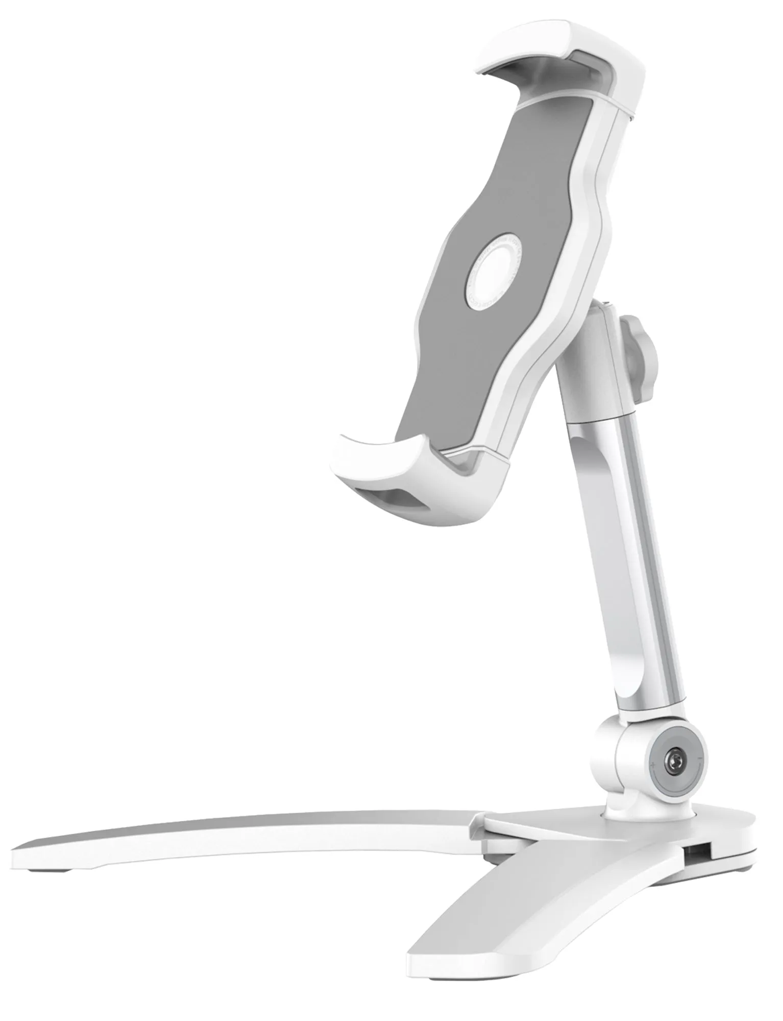 Smart Mount - Tablet & Cell Phone Holder (Short Arm/V Base) Travel-Friendly Finger Grip