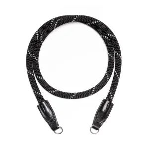 Cooph Leica Rope Strap with Split Ring, 49.6" (26cm) - Black Reflective Abstract Design Slide Buckle