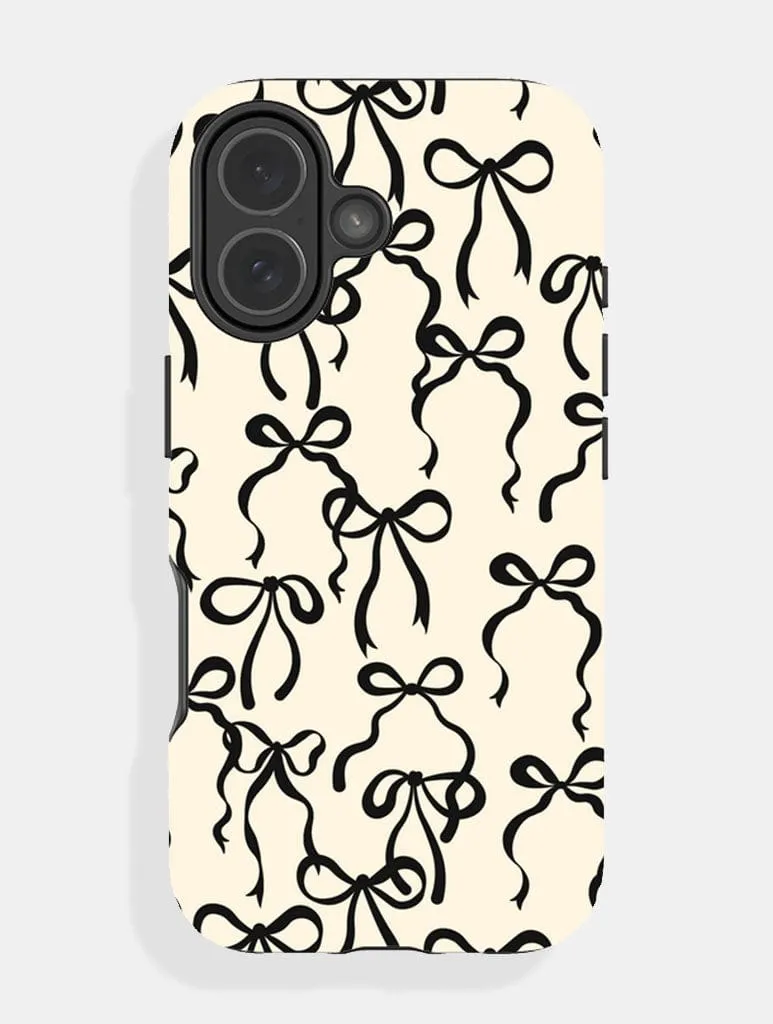 Cream And Black Bows Ultra Protective iPhone Case Lightweight Shell