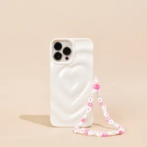 Fashionable Mobile Holder Beaded Phone Strap - Flowers & Pearls