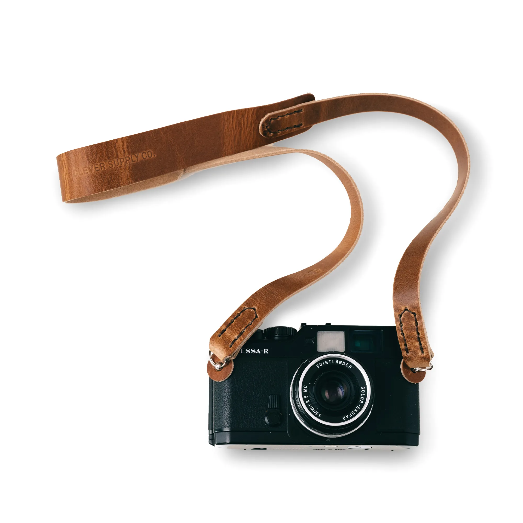 Clever Supply Traditional Camera Strap with Split Ring, 36" - English Tan Party Gear