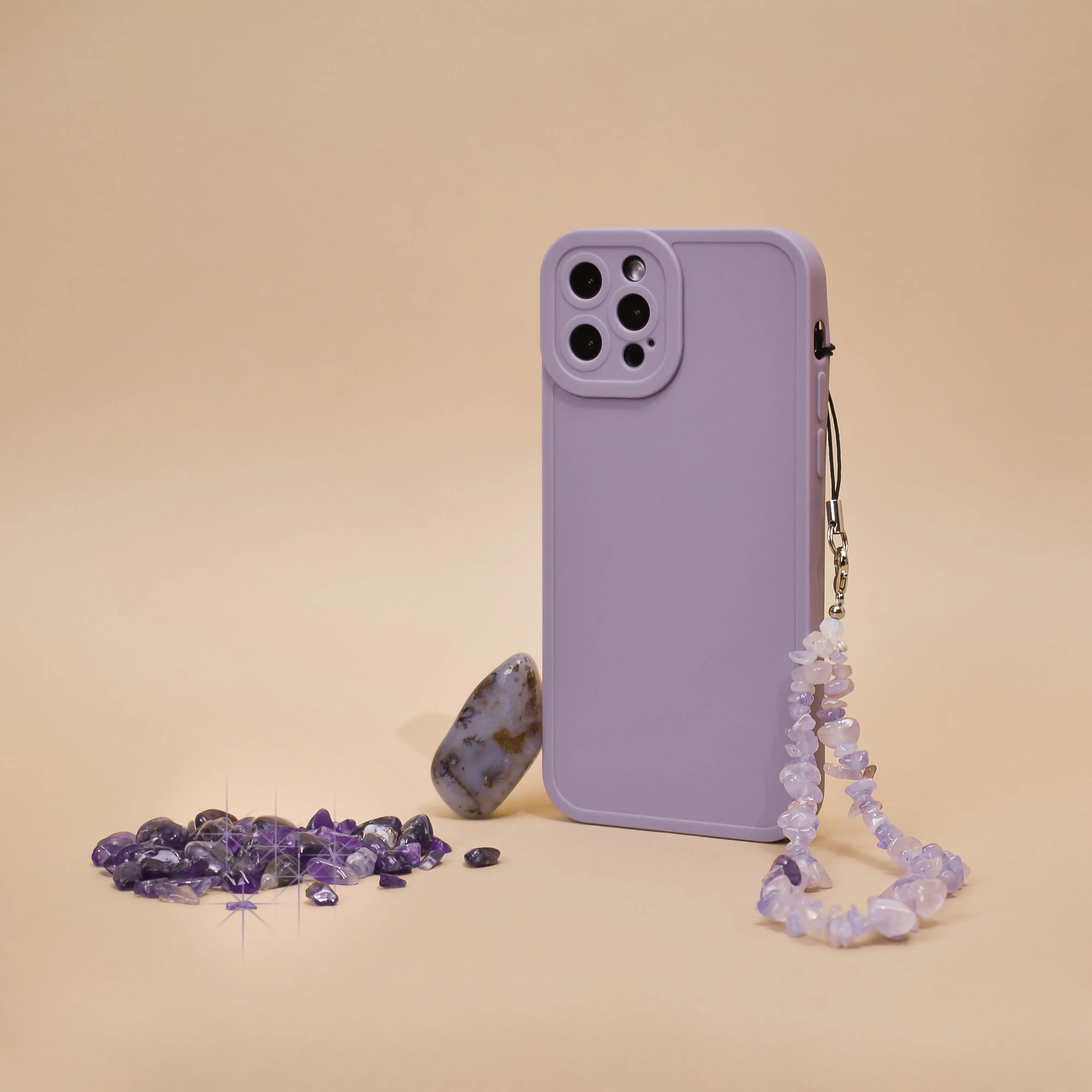 Crystal Phone Strap - Lilac Snap Hook Gear