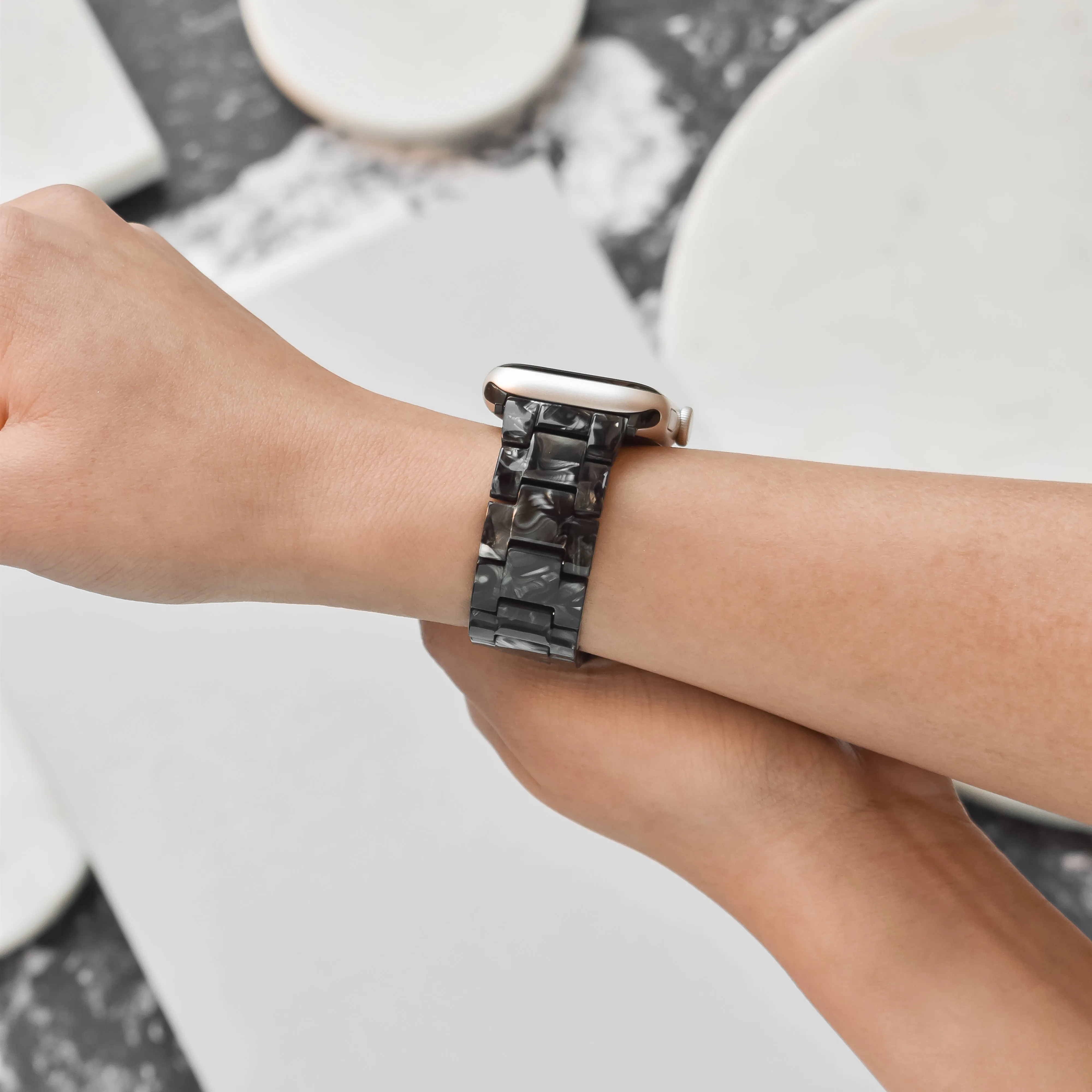 Versatile Design Luxe Black Marble Apple Watch Strap