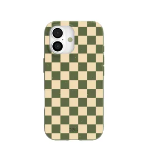 Forest Floor Matcha Check iPhone 17 Case Rugged Pattern Design