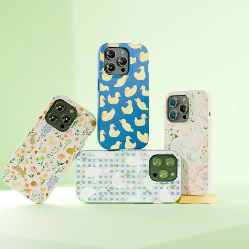 Elegant Surface Texture Powder Blue Blooming Quackers iPhone 17 Case