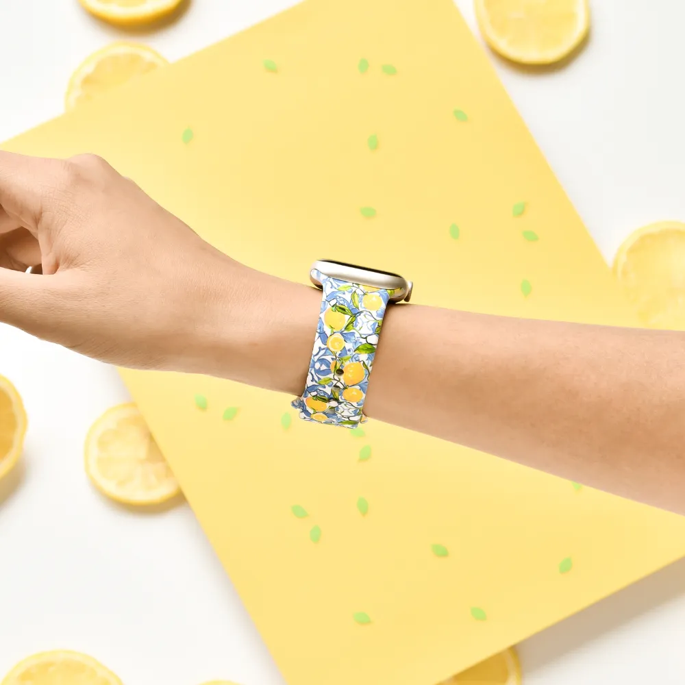 Minimal Flexible Design Active Performance Gear Amalfi Lemon Apple Watch Strap