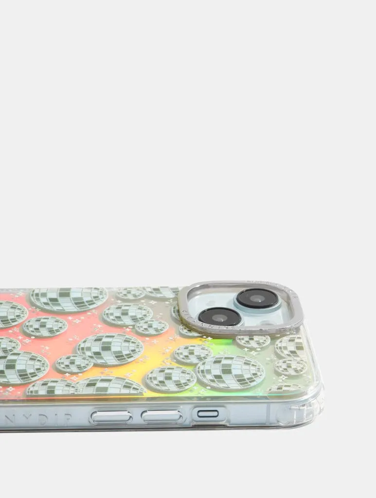 Disco Ball Repeat Holo Foil Shock iPhone Case Polished Finish Texture Minimal Form