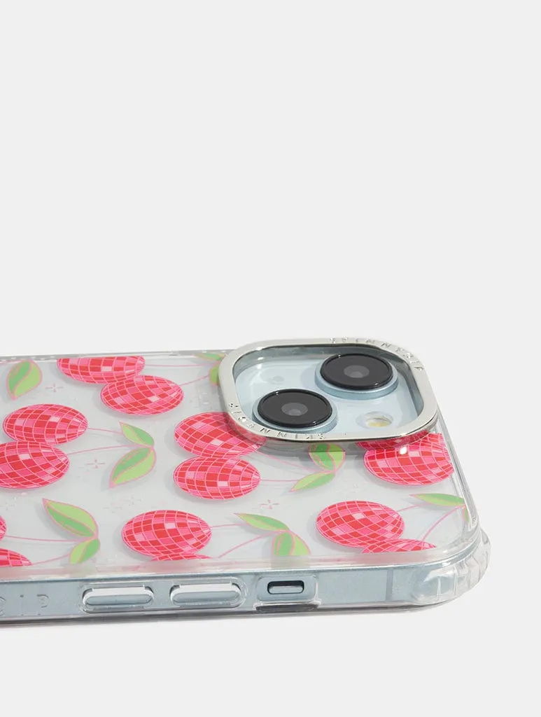 Disco Cherries Shock iPhone Case Smooth Outline