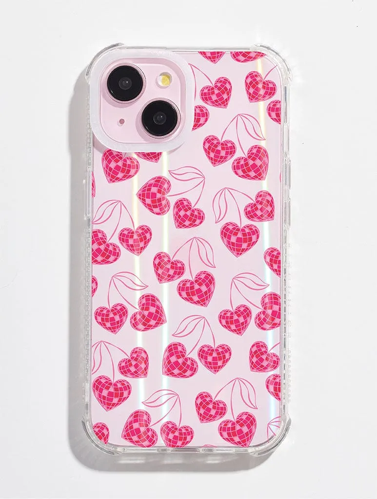 Textured Surface Durable Coating Disco Heart Shock iPhone Case