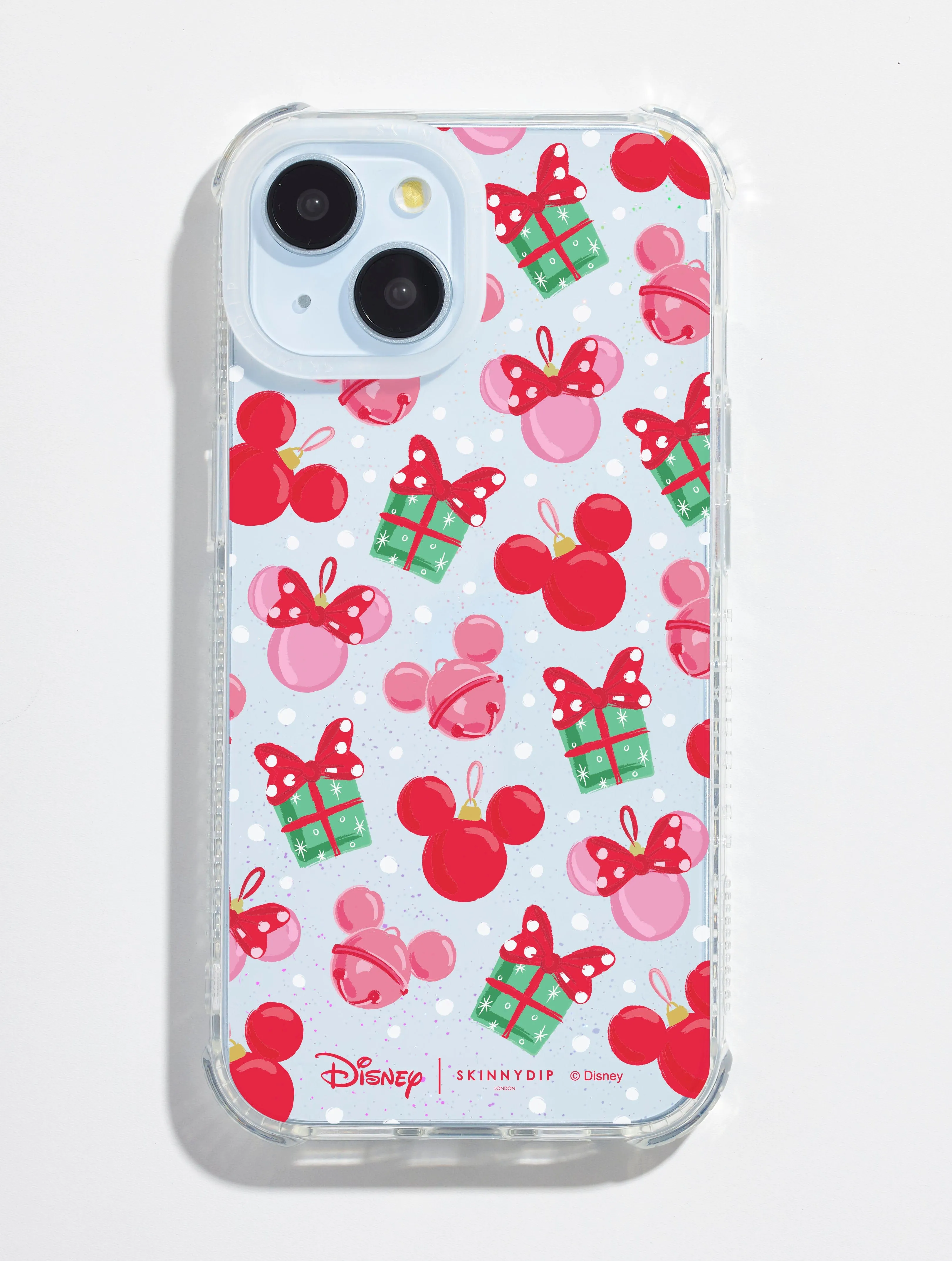 Hybrid Edge Finish anti dust Disney Christmas Mickey Baubles Shock iPhone Case
