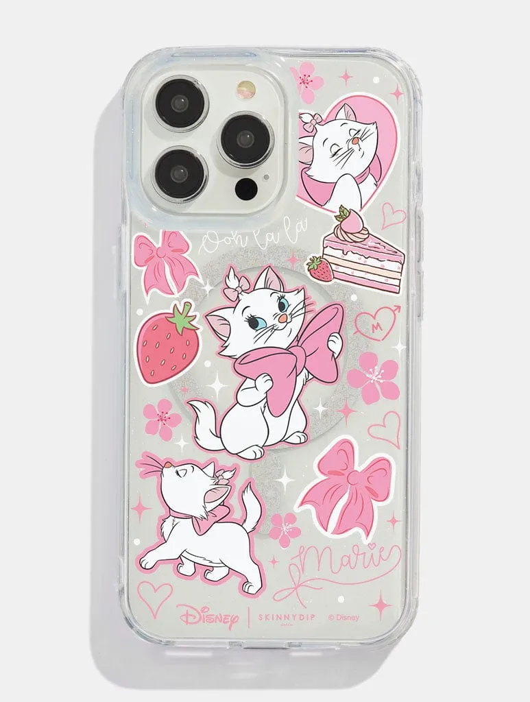 Disney Coquette Marie Glitter MagSafe iPhone Case Protective Pattern Gloss Surface Layer
