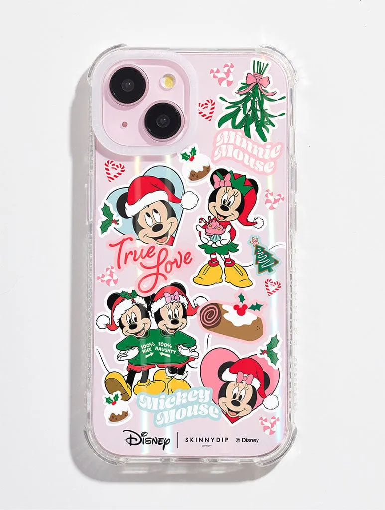 Disney Mickey & Minnie Christmas Sticker Shock iPhone Case Durable Detail Flexible Material