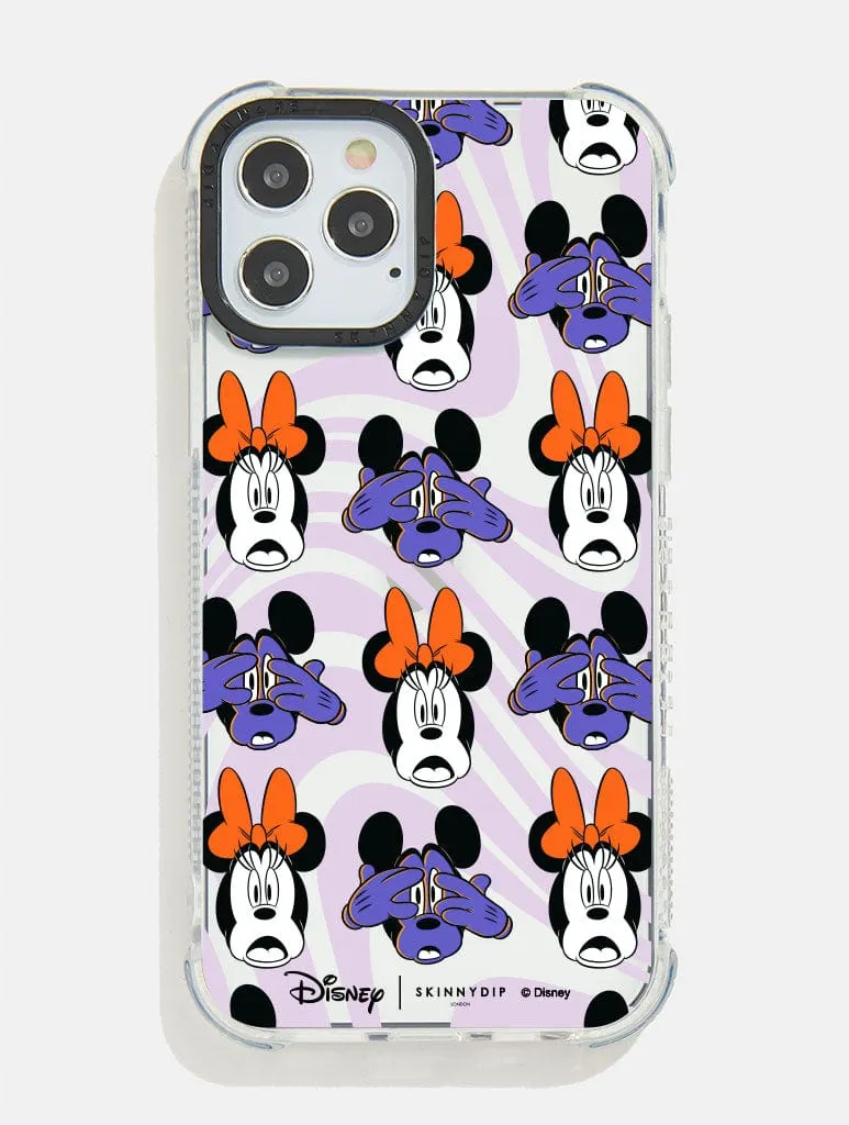 Modern Texture Look Disney Mickey and Minnie Fright Night Shock iPhone Case