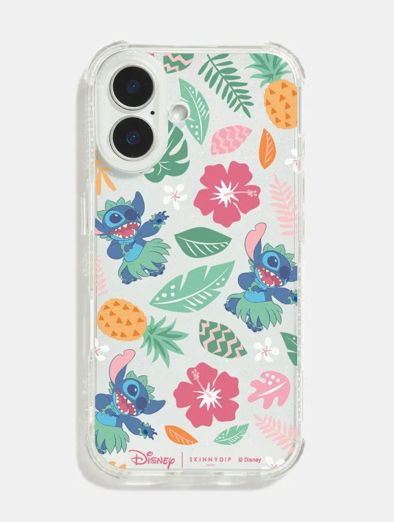 Hybrid Surface Layer Disney Stitch Exotic Floral Shock iPhone Case