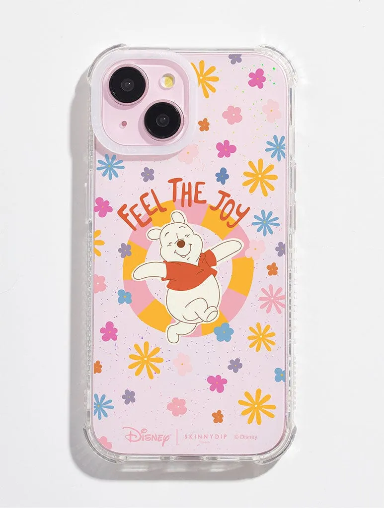 Stylish Layer Texture Modern Edge Disney Winnie The Pooh Feel The Joy Shock iPhone Case