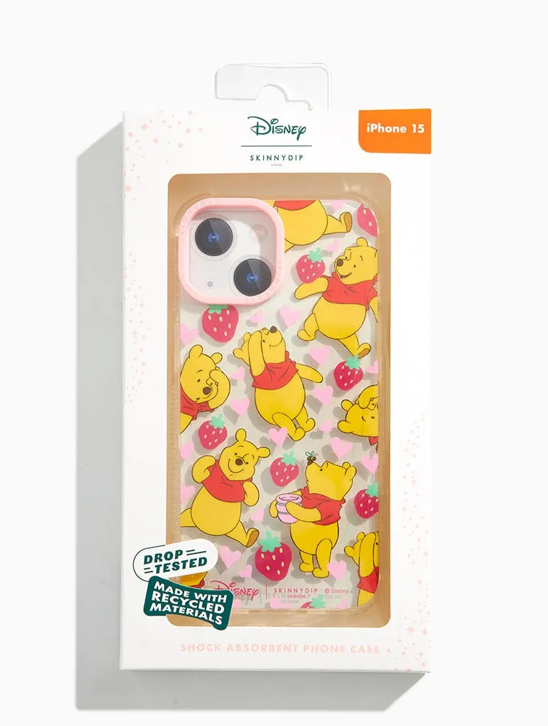 Disney Winnie The Pooh Strawberry Shock iPhone Case Hybrid Texture Minimal Aesthetic