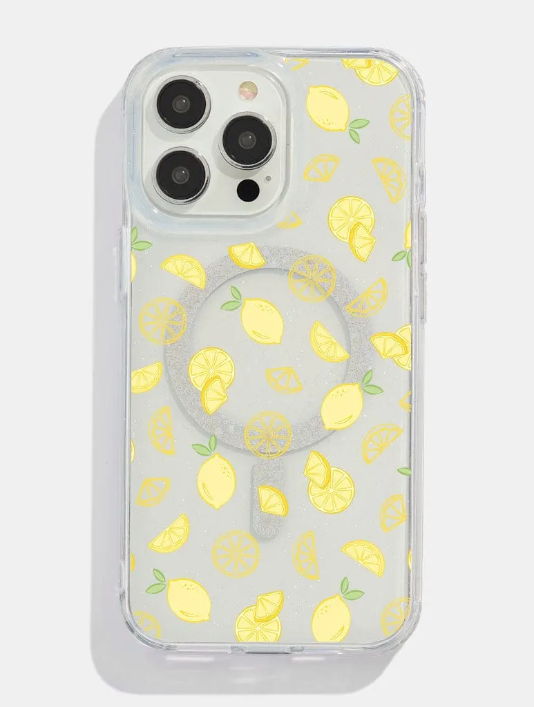 Casual Wear Ditsy Lemons Glitter MagSafe iPhone Case