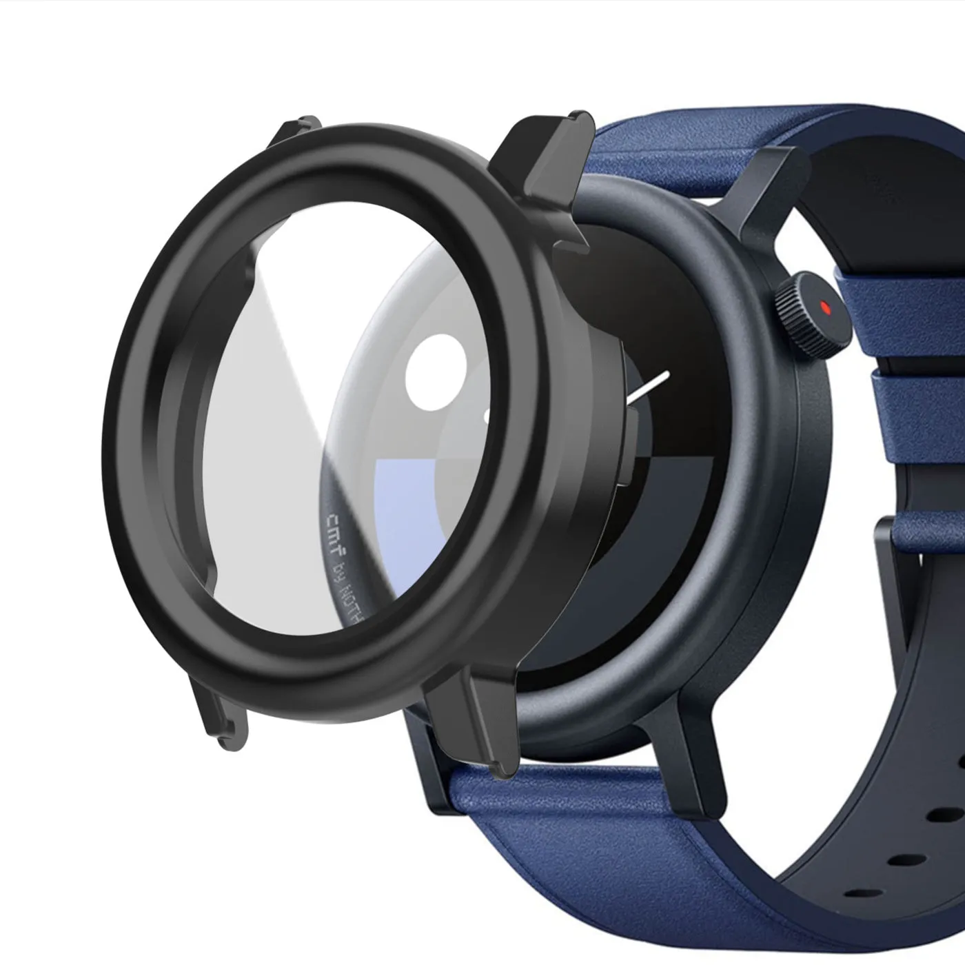 CMF Watch Pro 2 Hard Case with Glass (Black) Shock Cushion TPU Armor Cover