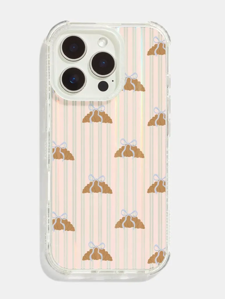 Duchess Plum x Skinnydip Croissant Appreciation Society Shock iPhone Case Matte Pattern Design Premium Shield