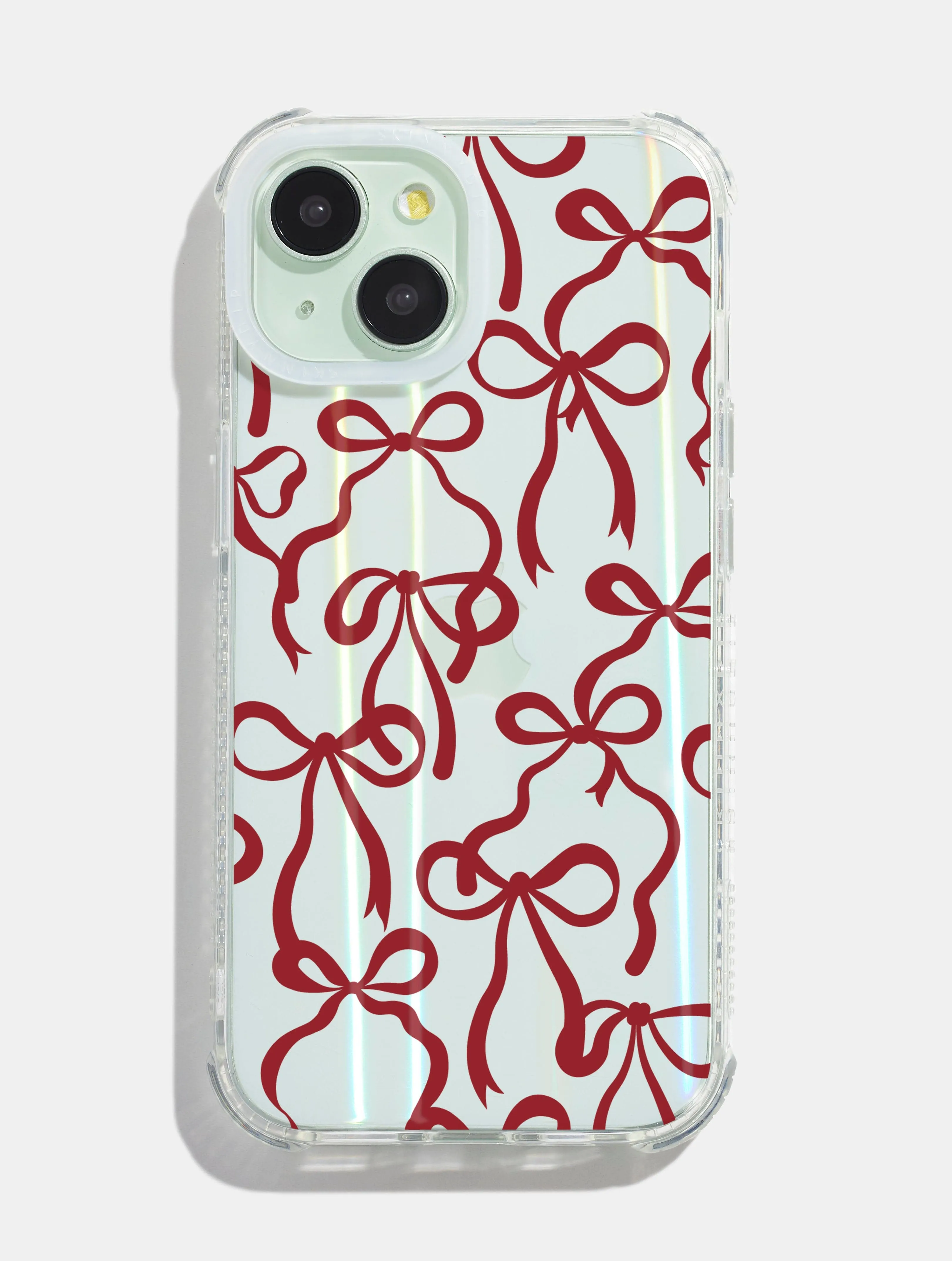 Matte Texture Finish High gloss Burgundy Bows Shock iPhone Case