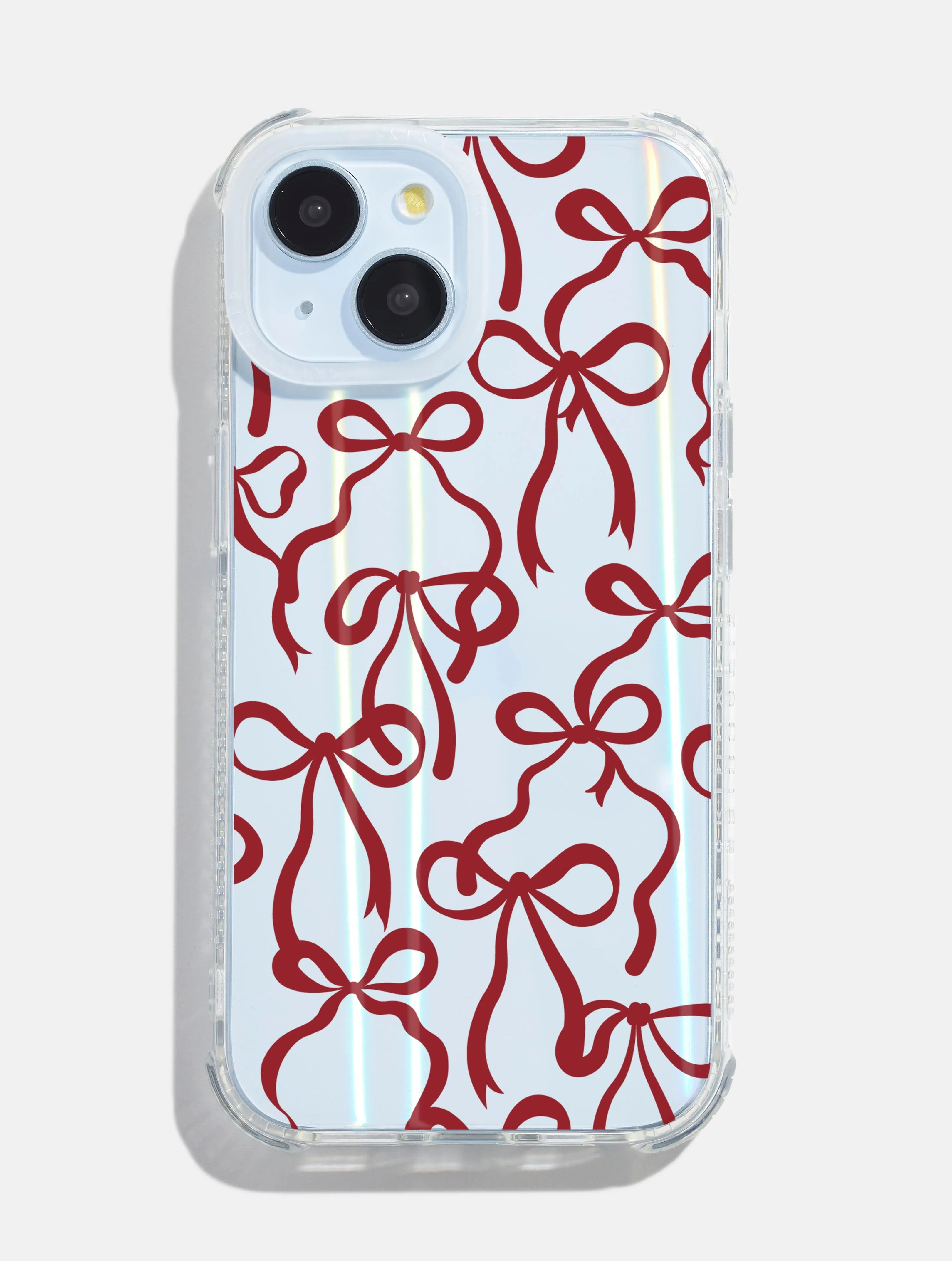 Burgundy Bows Shock iPhone Case Smooth Design Durable Frame