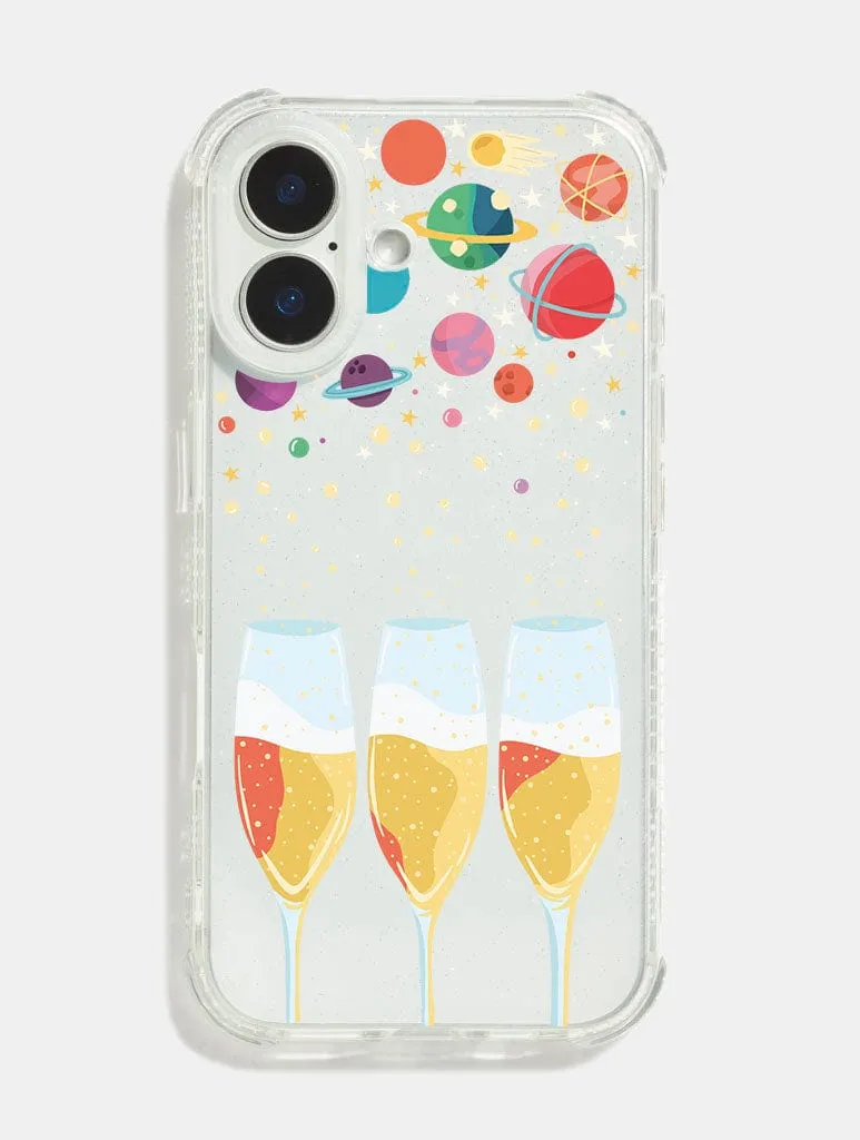 Champagne Supernova In The Sky Shock iPhone case Transparent Look clean design