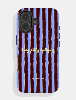 Busy Dilly Dallying Stripey Quote Ultra Protective iPhone Case Flexible frame